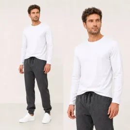 bluzka-koszulka-meska-bawelniana-dlugi-rekaw-longsleeve-gladki-bialy-l