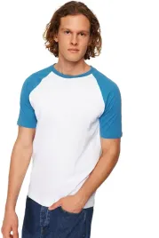 trendyol-man-meski-t-shirt-z-okraglym-dekoltem-bialo-niebieski-l-5da