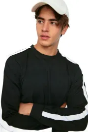 trendyol-man-bluza-meska-czarna-z-bialymi-paskami-dlugi-rekaw-m-5da