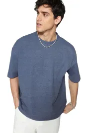 trendyol-man-meski-t-shirt-niebieski-z-okraglym-dekoltem-melanz-s-5da