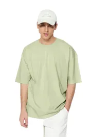 trendyol-man-meski-t-shirt-z-okraglym-dekoltem-w-kolorze-zielonym-l-5da