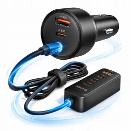 ladowarka-samochodowa-orico-chargeclip-108w-2x-usb-a-4x-usb-c-klips-czarna