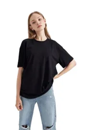 defacto-czarny-t-shirt-meski-z-okraglym-dekoltem-bawelna-l-5da