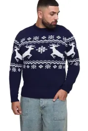 boohooman-granatowy-sweter-meski-z-norweskim-wzorem-plus-size-4xl-z3a