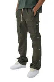 boohooman-spodnie-meskie-proste-kieszenie-z-zamkami-khaki-xl-z3a