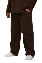 boohooman-luzne-spodnie-meskie-sztruks-brazowe-proste-casual-42-z3a