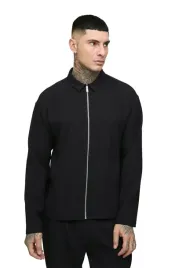 boohooman-czarna-koszula-meska-na-zamek-z-dlugim-rekawem-slim-m-z3a