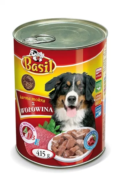 Karma Basil 415g z wołowiną dla psa 1szt. puszka