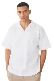 boohooman-biala-meska-koszulka-polo-krotki-rekaw-bez-wzoru-l-z3a