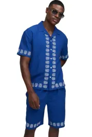 boohooman-meski-komplet-niebieski-z-bialym-wzorem-azteckim-s-z3a