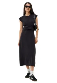 desigual-czarna-gladka-sukienka-midi-z-krotkim-rekawem-xs-7aa
