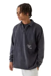 boohooman-meska-koszulka-polo-dlugi-rekaw-czarna-z-napisem-xs-z3a