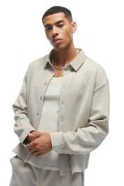 boohooman-meska-koszula-casual-bezowa-z-dlugim-rekawem-l-z3a