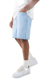 boohooman-jasne-spodenki-jeansowe-meskie-krotkie-bez-wzoru-30-z3a