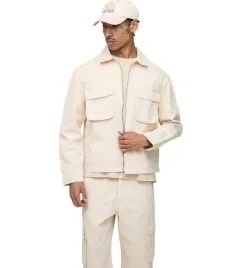 boohooman-koszula-casual-bezowa-krotkie-kieszenie-zamek-xs-z3a