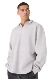 boohooman-meska-koszulka-polo-dlugi-rekaw-szara-melanz-m-z3a