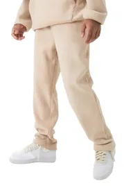 boohooman-meskie-spodnie-dresowe-bezowe-z-mankietem-poliester-m-z3a