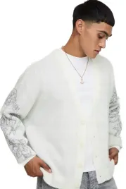 boohooman-meski-sweter-rozpinany-bialy-z-wzorem-na-rekawach-l-z3a