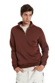 trendyol-man-bluza-meska-brazowa-z-zamkiem-i-stojka-dlugi-rekaw-l-5da