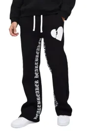 boohooman-czarne-spodnie-dresowe-meskie-z-nadrukiem-serce-i-napis-xs-z3a
