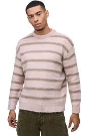 boohooman-meski-sweter-w-paski-z-okraglym-dekoltem-rozowy-xl-z3a