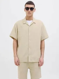 jackandjones-koszula-casual-bezowa-krotki-rekaw-gladka-s-7aa
