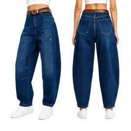 jeansy-damskie-m-sara-niebieskie-wysoki-stan-baggy-balloon-pasek-gratis-m