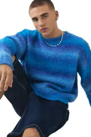boohooman-meski-sweter-akrylowy-niebieski-melanz-okragly-dekolt-xs-z3a