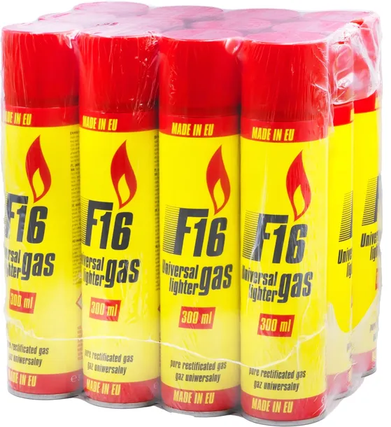 Zestaw GAZ do zapalniczek F16 300ml x 12szt zgrzewka