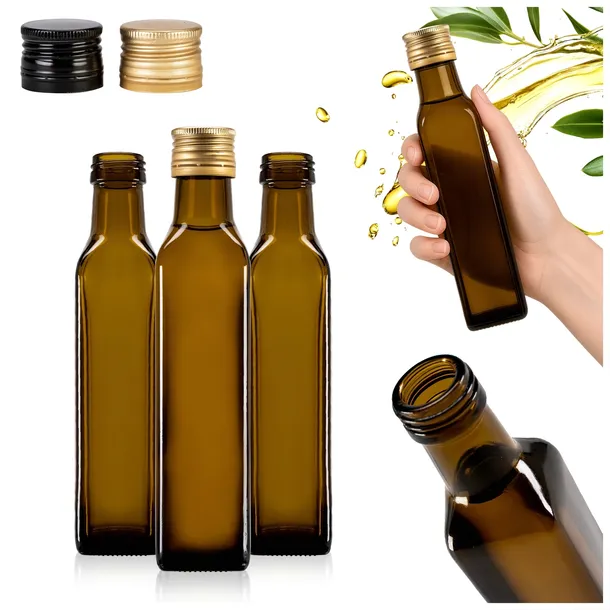 5 SZT BUTELKI SZKLANE NA OLIWĘ OLEJ WINO NALEWKI LIKIER OCET MARASCA 250 ML
