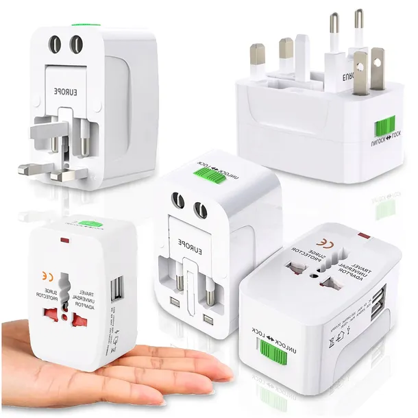 ADAPTER PODRÓŻNY PRZEJŚCIÓWKA GNIAZDA EU UK USA AU USB ŚWIAT UNIWERSALNY