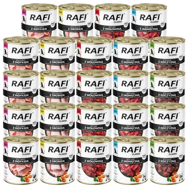 Dolina Noteci Rafi Classic karma mokra dla psa mix smaków 24 x 800g