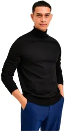 selected-homme-czarny-gladki-sweter-meski-z-golfem-bawelna-xl-n2b
