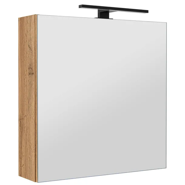 SZAFKA ŁAZIENKOWA Z LUSTREM OŚWIETLENIEM LAMPKĄ LED LUSTRZANA WISZĄCA 60 cm