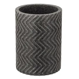 kubek-lazienkowy-sano-polyresin-szary-matowy-500-ml-tloczony-wzor-zygzak