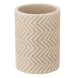 kubek-lazienkowy-sano-polyresin-bezowy-matowy-500-ml-tloczony-wzor-zygzak
