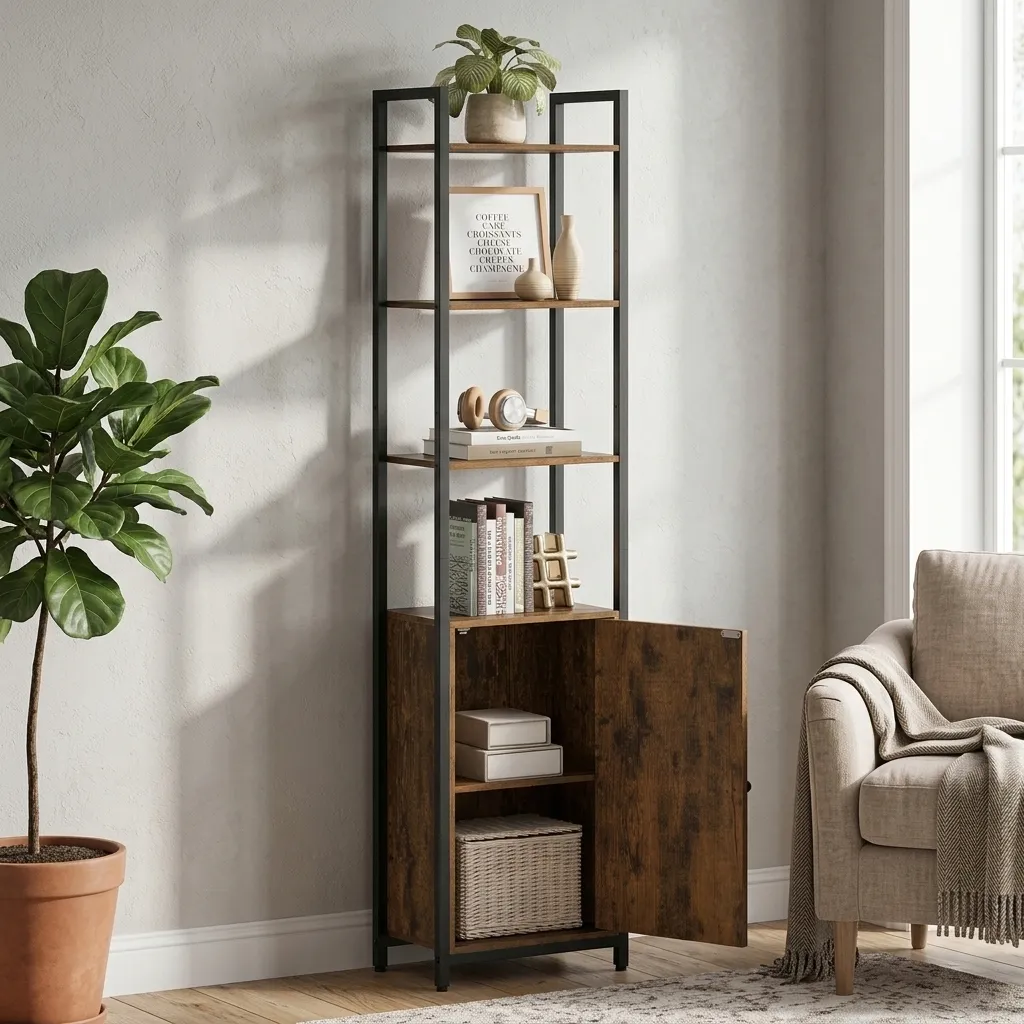 Regał Songmics Vasagle 40 cm x 159,5 cm x 24 cm dąb rustykalny - zdjęcie 4