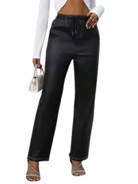 shein-spodnie-damskie-czarne-woskowane-38-lwo