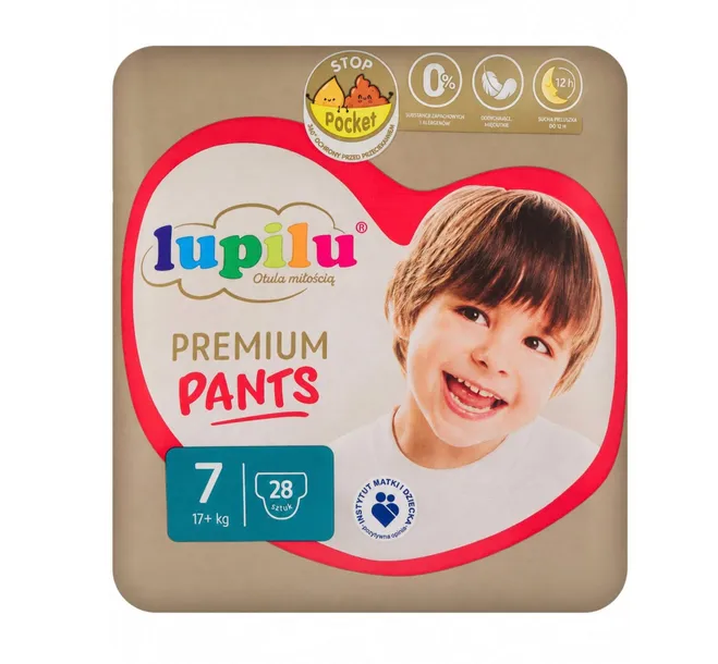 Pieluchomajtki Lupilu Premium Pampersy Rozmiar 7 28 szt.