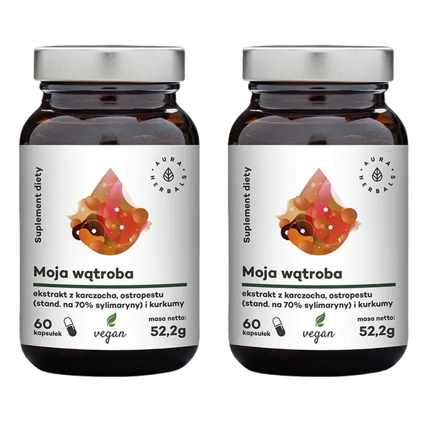 Zestaw: 2x Aura Herbals Moja Wątroba karczoch + Ostropest + Kurkuma - 60kap