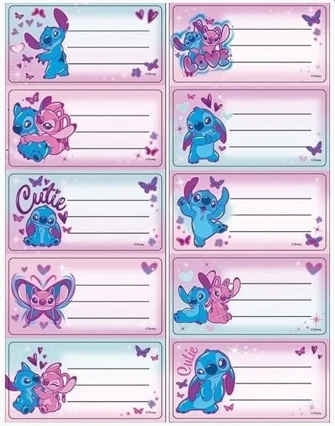 Naklejki na zeszyt Beniamin STITCH 10 naklejek