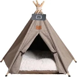 namiot-dla-psow-kotow-meowmellow-tipi-brazowy-z-poduszka-60x60x70-cm