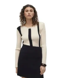 vero-moda-dopasowany-sweter-z-dzianiny-w-paski-bezowo-czarny-l-j5i