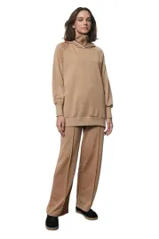 trendyol-dres-komplet-damski-bezowy-z-kapturem-dlugi-rekaw-l-5ea