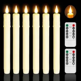swiece-led-z-pilotem-stozkowe-bezplomieniowe-kosc-sloniowa-6-szt