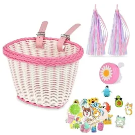koszyk-rowerowy-dla-dzieci-pleciony-rattan-wodoodporny-zestaw-skorzany