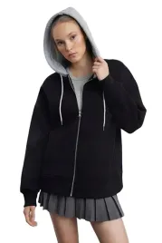 trendyol-bluza-damska-z-kapturem-i-zamkiem-czarna-szara-m-5ea
