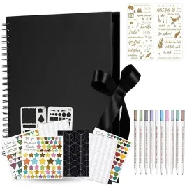 album-fotograficzny-diy-czarny-zlote-naklejki-31x31-cm-80-stron-metalowy