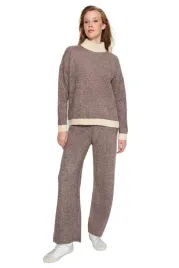 trendyol-komplet-damski-sweter-i-spodnie-brazowy-bezowy-l-5ea-l-5-a