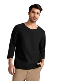 shein-bluzka-czarna-meska-gladka-casual-m-v4w